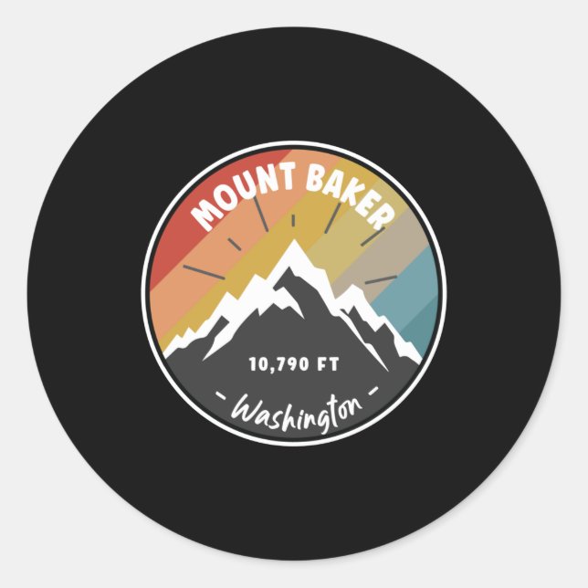Sticker Rond Hiking In Mount Baker (Devant)