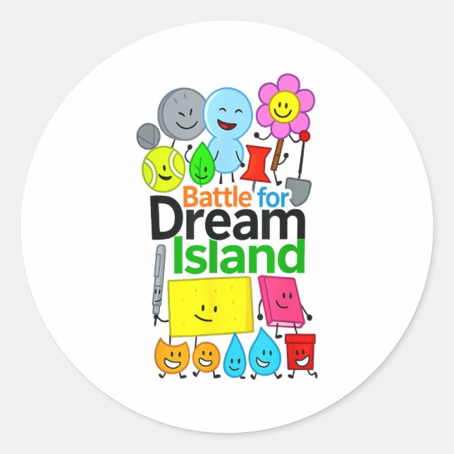 Sticker Rond Hilarious Bfdi Graphics For Kids Battle For Dream  (Devant)