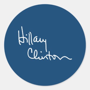 Sticker Rond Hillary Clinton dédicacent (blanc) - .png