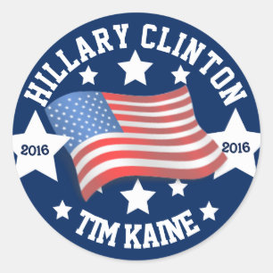Sticker Rond Hillary Clinton et Tim Kaine 2016