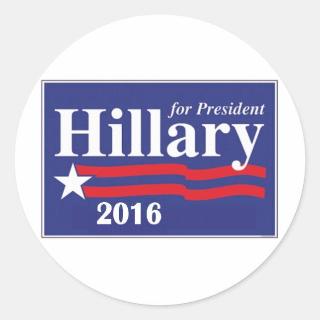 Sticker Rond Hillary Clinton pour le président 2016 (Devant)