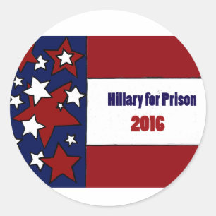 Sticker Rond Hillary drôle pour l'art politique de prison