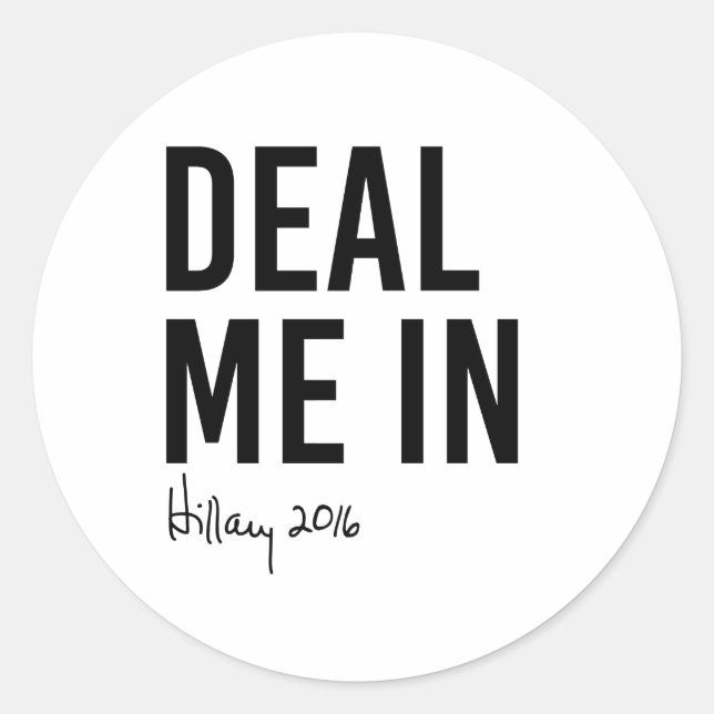 Sticker Rond Hillary - occupez-vous moi dedans - (Devant)