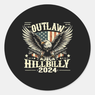 Sticker Rond Hillbilly de l'armée - Jour des élections américai