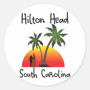 Sticker Rond Hilton Head la Caroline du Sud
