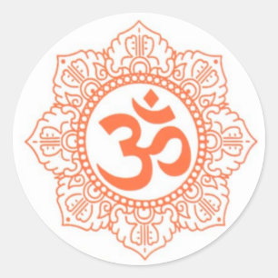 STICKER ROND HINDU - BOUDDHA SYMBOLES OM, OHM