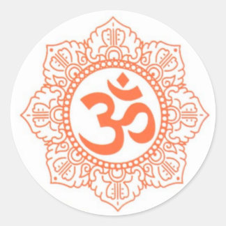 STICKER ROND HINDU - BOUDDHA SYMBOLES OM, OHM