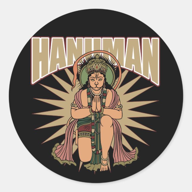 Sticker Rond Hindu Hanuman (Devant)