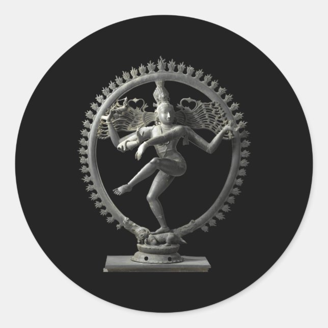 Sticker Rond Hindu Shiva Nataraja Dancing Statue Danse Natara (Devant)