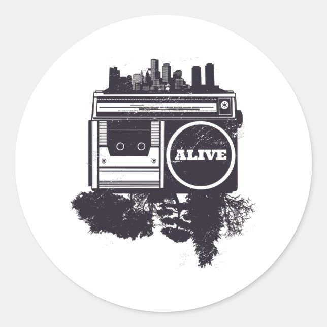 STICKER ROND HIP HOP (Devant)