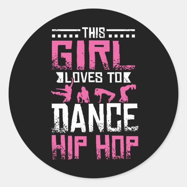 Sticker Rond Hip hop de danse fille (Devant)