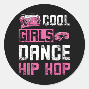 Sticker Rond Hip hop de danse pour filles