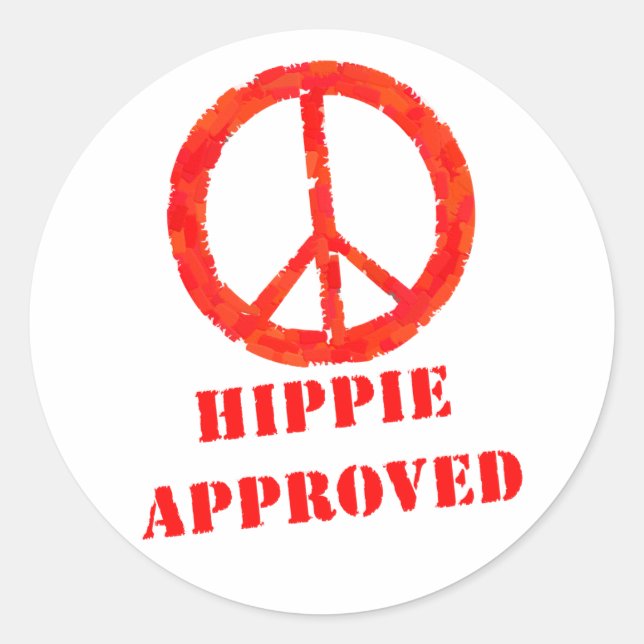 Sticker Rond Hippie approuvée (Devant)