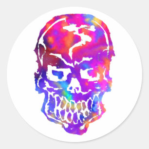 Sticker Rond Hippie arc-en-ciel