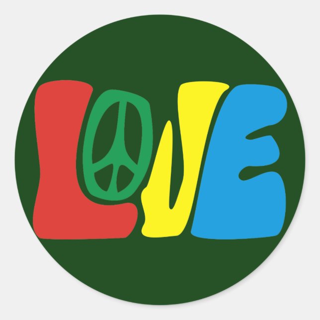 Sticker Rond Hippie de la paix (Devant)