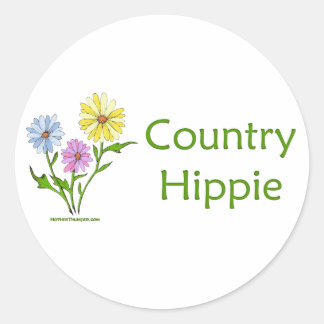 Sticker Rond Hippie du pays