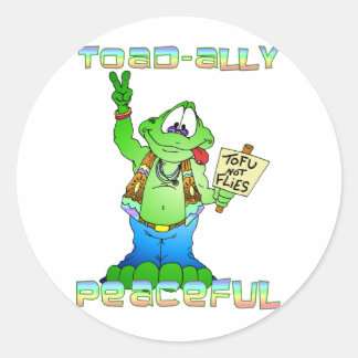 Sticker Rond Hippie Toad