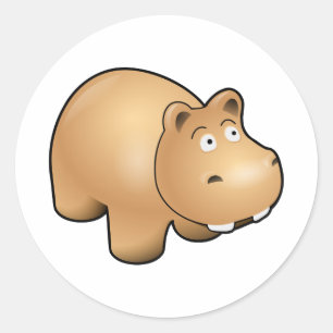 Sticker Rond Hippo