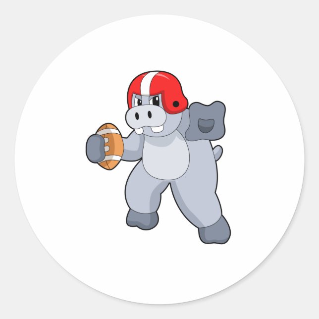Sticker Rond Hippo à Football Sports (Devant)