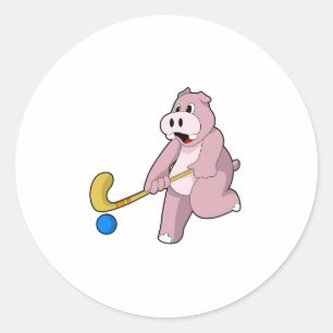 Sticker Rond Hippo at hockey