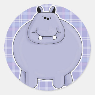 Sticker Rond hippo joli