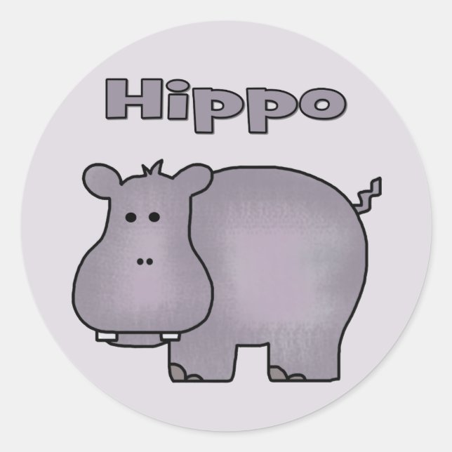 Sticker Rond Hippo mignon (Devant)