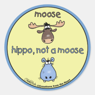 Sticker Rond Hippo-pas-un-orignal !