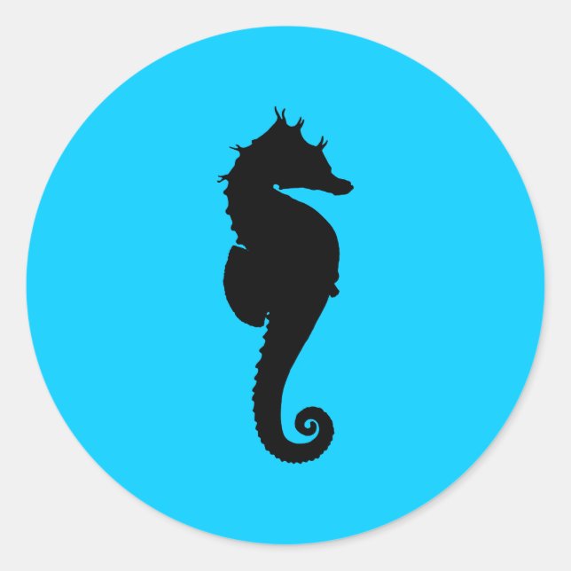 Sticker Rond Hippocampe Aquatique (Devant)