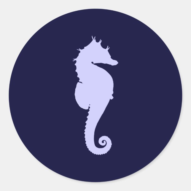 Sticker Rond Hippocampe Perwinkle (Devant)