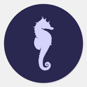 Sticker Rond Hippocampe Perwinkle