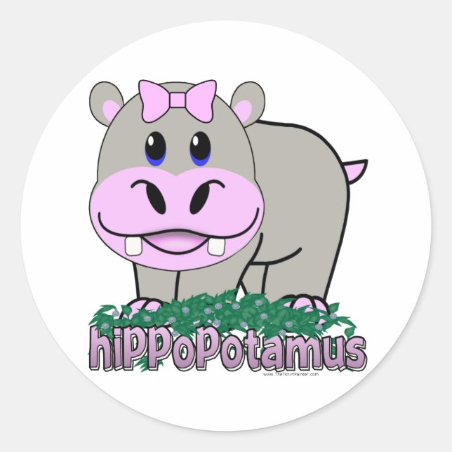 Sticker Rond Hippopotame (Devant)