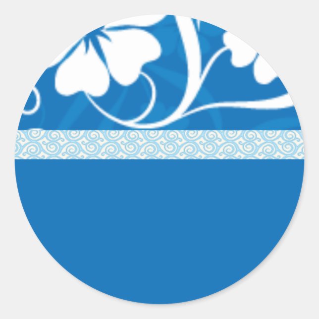 Sticker Rond hisbiscus bleu (Devant)