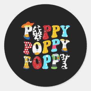 Sticker Rond Histoire amusante Poppy Toy Toy Story Papa Fête de
