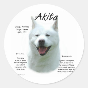 Sticker Rond Histoire blanche d'Akita