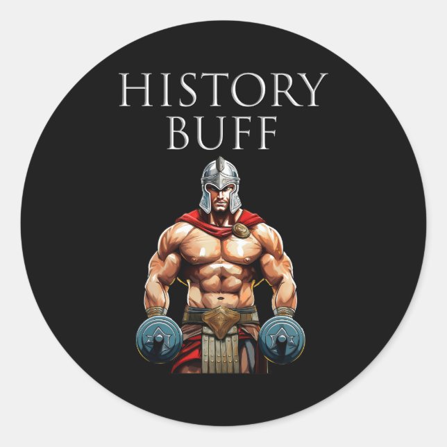 Sticker Rond Histoire Buff Roman Centurion (Devant)