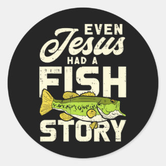 Sticker Rond Histoire de Jésus Poisson Pêcheur Dieu Christ Pêch