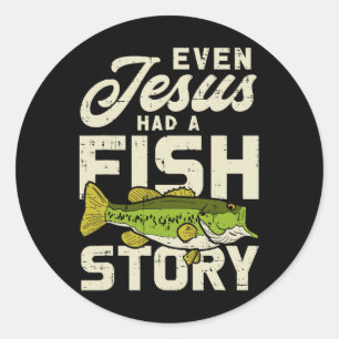 Sticker Rond Histoire de poisson Jésus Pêcheur Dieu Christ Pêch