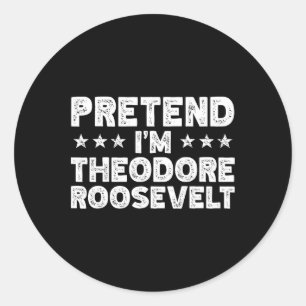 Sticker Rond Histoire des Etats-Unis Prétendre que je suis Theo