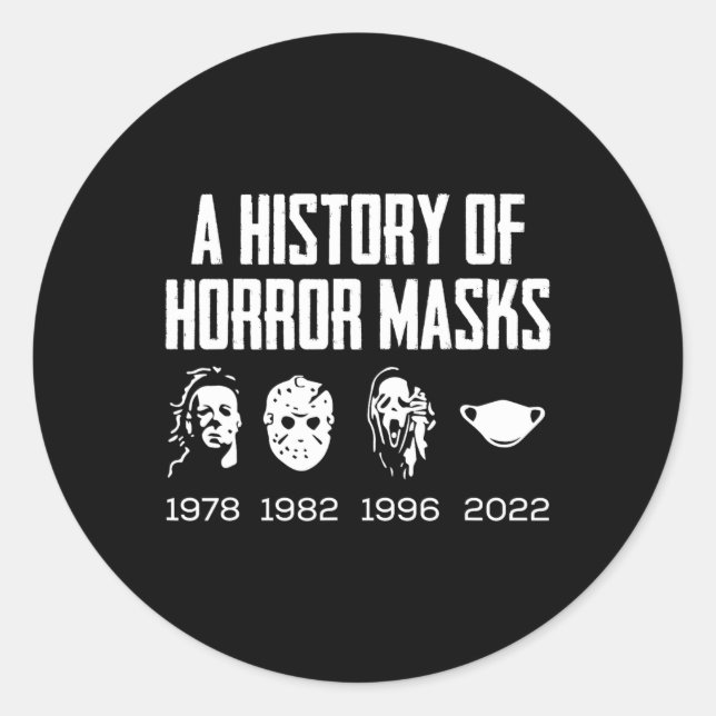 Sticker Rond Histoire Des Masques D'Horreur Costume Lazy Hallow (Devant)