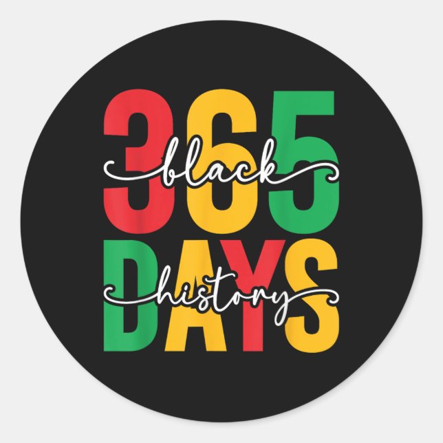 Sticker Rond Histoire des Noirs 365 Jours Par An Mois De L'Hist (Devant)