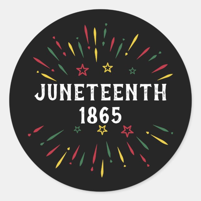 Sticker Rond Histoire des Noirs Afro-Américains Juneteenth 1865 (Devant)