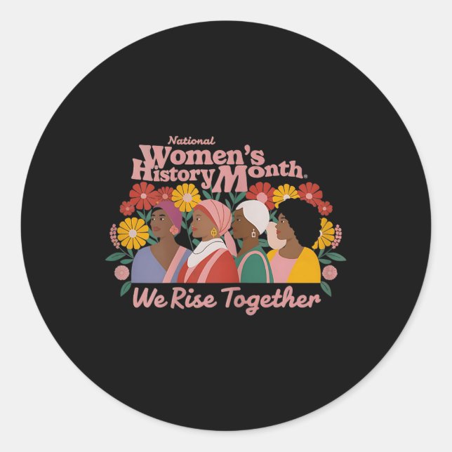 Sticker Rond Histoire nationale des femmes Mois Autonomisation  (Devant)