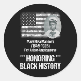 Sticker Rond Histoire noire avec 1ère infirmière afro-américain
