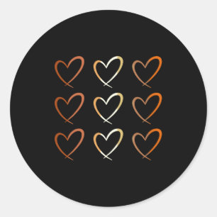 Sticker Rond Histoire noire Cœur Teints de peau Fierté noire Mé