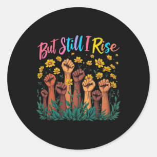 Sticker Rond Histoire noire fierté africaine femmes enfants hom