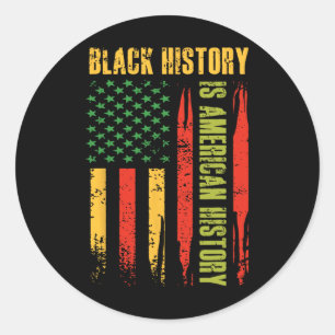 Sticker Rond Histoire noire Histoire américaine Drapeau américa