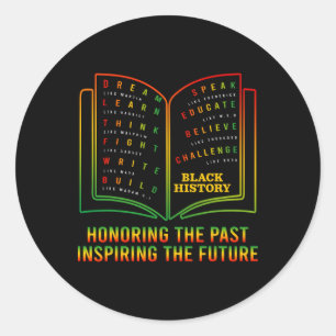 Sticker Rond Histoire noire honorant le passé inspirant le futu