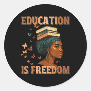 Sticker Rond Histoire noire L'éducation des enseignants est lib
