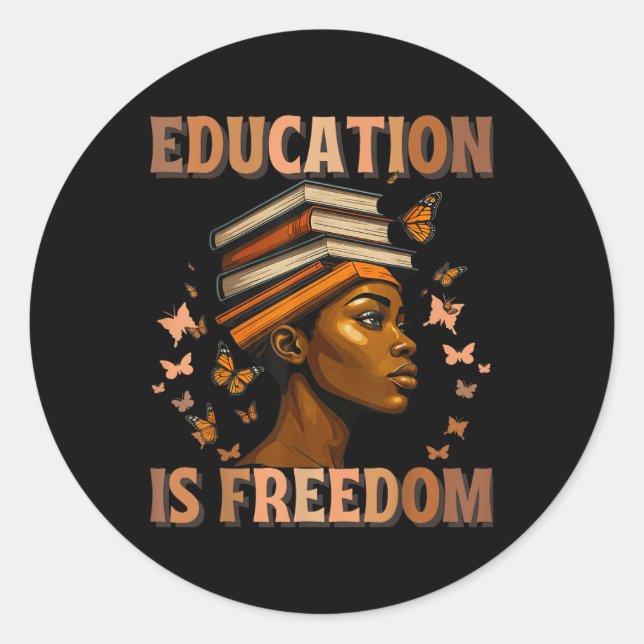 Sticker Rond Histoire noire L'éducation des enseignants est lib (Devant)