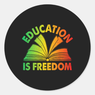 Sticker Rond Histoire Noire L'éducation est liberté Livres Noir